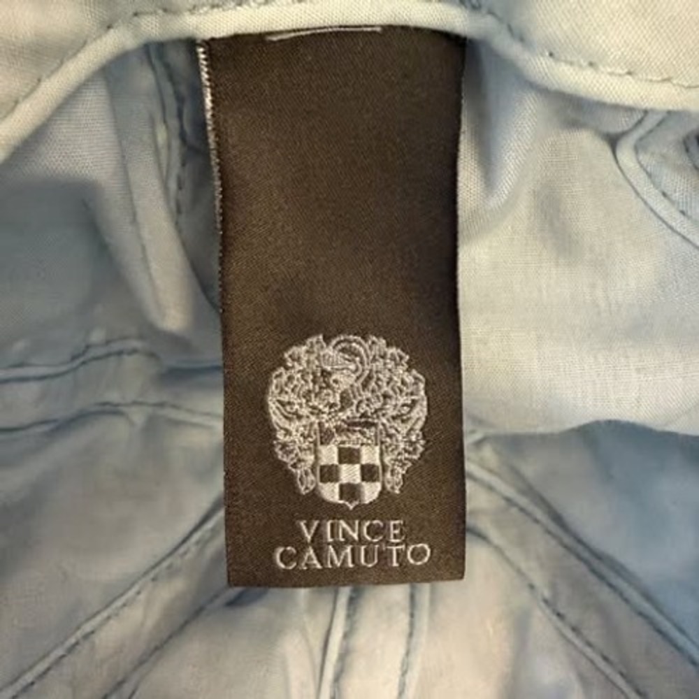 Vince Camuto 100% Cotton Pale Blue Eyelet Lace Adjustable Tie Baseball Cap GC - Picture 9 of 9